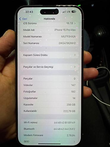 iphone 15 pro 512: IPhone 15 Pro Max, 256 GB, Blue Titanium, Face ID, Sənədlərlə — 6