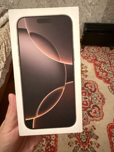 Apple iPhone: IPhone 16 Pro Max, Б/у, 256 ГБ, Desert Titanium, Защитное стекло, Чехол, Коробка, 100 %