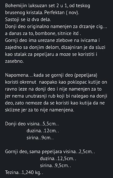 polovni trimeri cena: Pepeljara kraljevski rucni rad Bohemija iz 70ih godina. Sve o — 2