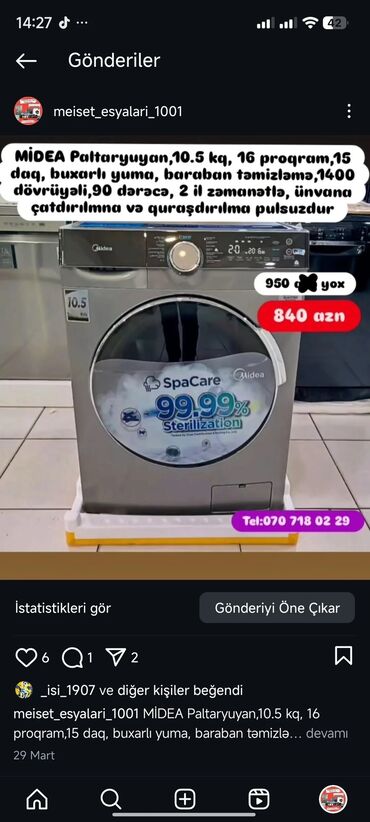 Paltaryuyan maşınlar: Paltaryuyan Anbardan satiş.Qimətlər aşagida qeyd olunub.Ünvana — 131