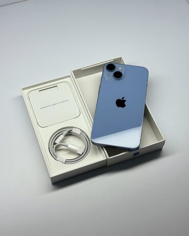 Apple iPhone: IPhone 14, 128 GB, Mavi, Zəmanət, Simsiz şarj, Face ID