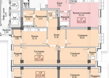 срочно продается квартира: 3 бөлмө, 107 кв. м, Элитка, 10 кабат, ПСО (өзү оңдоп түзөтүп бүтүү үчүн)