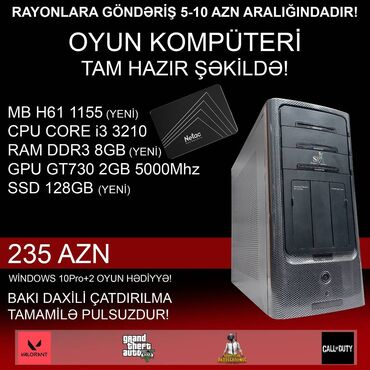 Masaüstü kompüterlər və iş stansiyaları: Oyun üçün Kompüter "Gaming Core i3 3210 GT730 2GB 128GB SSD” ⭐Tək -da lalafo.az — 3 Masaüstü kompüterlər və iş stansiyaları: Oyun üçün Kompüter "Gaming Core i3 3210 GT730 2GB 128GB SSD” ⭐Tək — 3