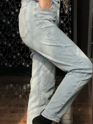 женские джинсы филипп плейн: Прямые, DreamWhite, Турция, Высокая талия