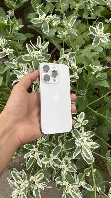 iphone 12 бишкек цена: IPhone 15 Pro, Жаңы, 128 ГБ, White Titanium, Коргоочу айнек, Каптама, 90 %