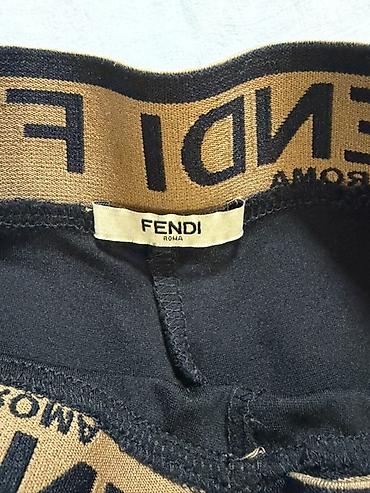 fendi: Fendi Roma qadın legginsi - Rəng: qara - Üst kəmər: elastik, kontras — 3