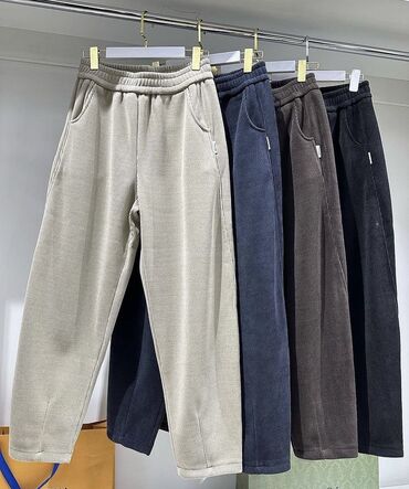 брюки размер 50: Повседневные брюки, Прямые, Корея, Вельвет, Высокая талия, Зима, 3XL (EU 46), 4XL (EU 48), 5XL (EU 50)