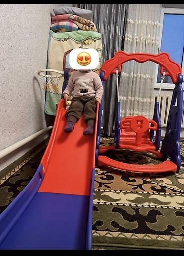 Оюн комплекстери: Детский игровой комплекс для дома: горка и качели. Комплект выполнен — 1