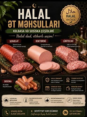 kərə yağ: Halal ət məhsulları – kolbasa və sosiska çeşidləri Çeşidlər: - — 1