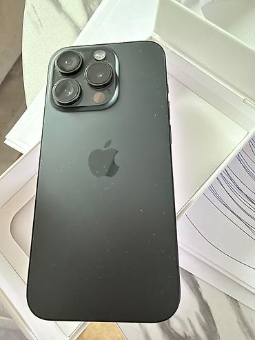 IPhone 15 Pro, Б/у, 256 ГБ, Black Titanium, Коробка, 85 %