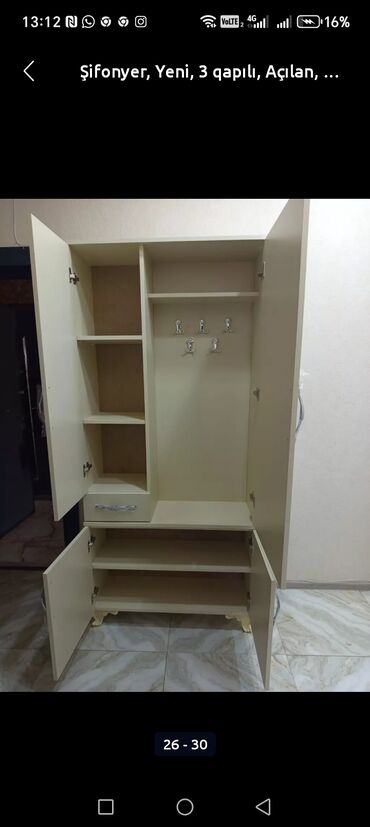 Dolablar: Yeni, 3 qapılı Düz dolab, Dolab-asılqan -da lalafo.az — 25 Dolablar: Yeni, 3 qapılı Düz dolab, Dolab-asılqan — 25