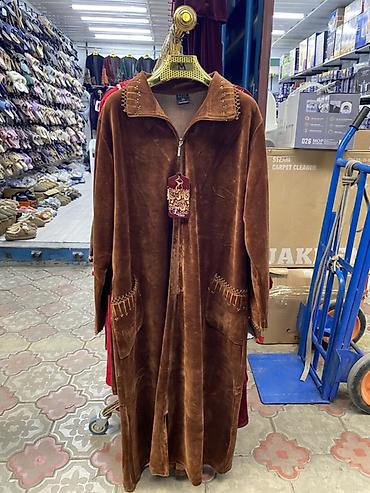 long coat: Длинная женская накидка/домашний халат с молнией спереди. - Материал — 1
