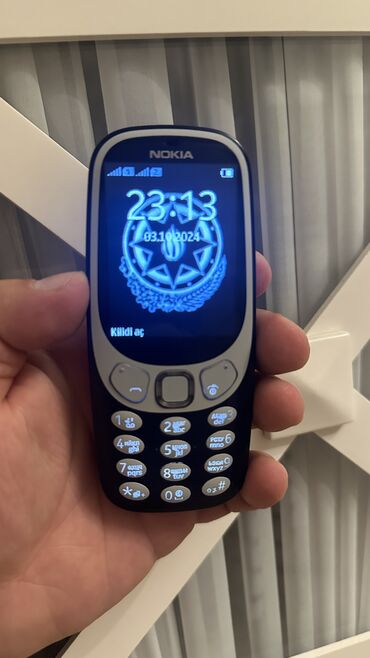 xırdalanda telefonlar: Nokia 3310, rəng - Göy, Düyməli, İki sim kartlı