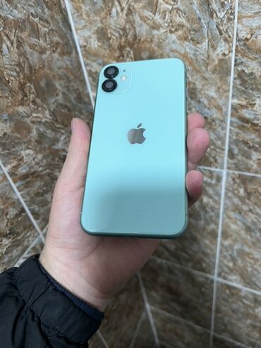 Apple iPhone: IPhone 11, Б/у, 128 ГБ, Зеленый, Защитное стекло, Чехол, 76 % — 1