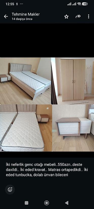 İki neferlik genc otağı mebeli. 550azn. deste daxildi. İki eded