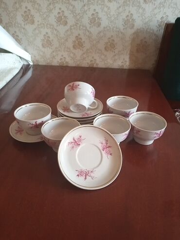 Çay dəstləri və servizlər: Çay dəsti, rəng - Ağ, Keramika, Tognana, 6 nəfərlik, SSRİ
