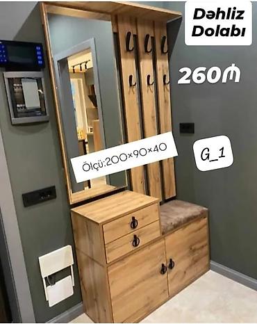 şifoner: Dəhliz dolabı – model G_1 Ölçü: 200 × 90 × 40 sm Qiymət: 260₼ — 1