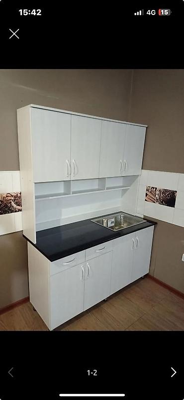 silver kitchen: Кухонный гарнитур, Новый, цвет - Белый, ДСП, Бесплатная доставка — 2