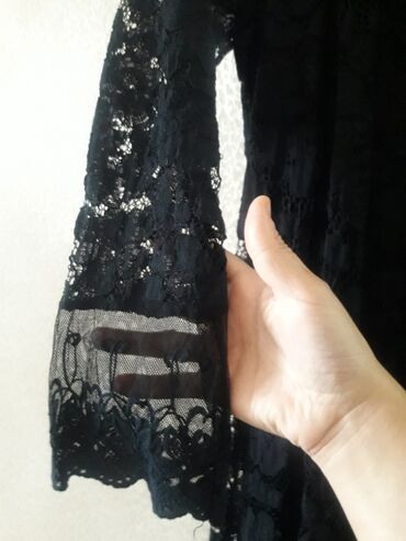 Ziyafət donları: Qara krujeva don - Rəng: qara - Material: tam krujeva (şəbəkəli — 4