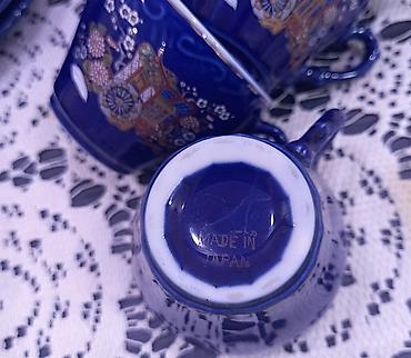 samovar 10 litr: Qəhvə dəsti, rəng - Göy, Farfor, 15 nəfərlik, Yaponiya — 3