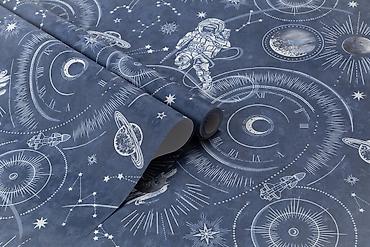 светящиеся наклейки: Обои детские «Космос» - светятся в темноте Обои для детской с — 9