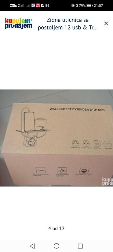 metalac borca: Zidna utičnica sa postoljem, 2 USB porta i senzorom svetla – AUOPRO - — 4