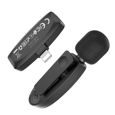 кнопочный телефон samsung: Микрофон Hoco L15 беспроводной Lightning на клипсе цвет: черный 1