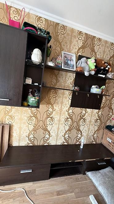 Гостиная стенка (навесные модули + тумба под ТВ), цвет венге. Состав at lalafo.kg Гостиная стенка (навесные модули + тумба под ТВ), цвет венге. Состав