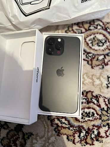 Уюлдук телефондор жана аксессуарлар: IPhone 14 Pro Max, Колдонулган, 128 ГБ, Black Titanium, Куту, 79 % — 2