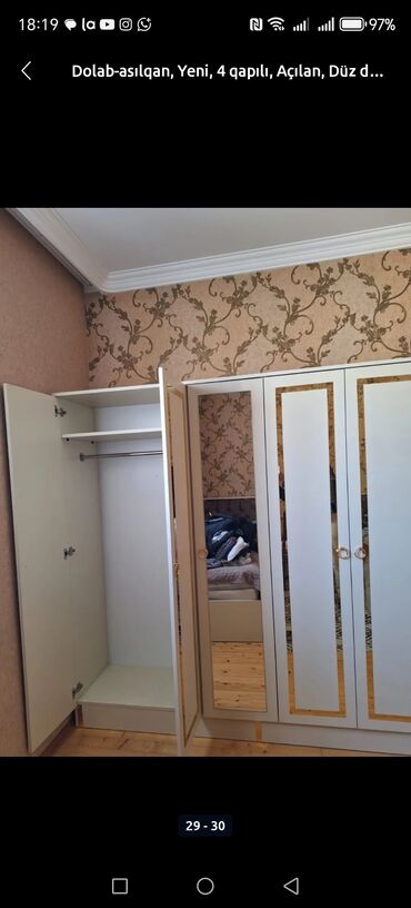 Dolablar: Yeni, Açılan, 4 qapılı Düz dolab, Dolab-asılqan — 25