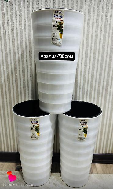 Горшки для растений: Горшки белые круглые цены написаны .адрес село Кок жар, Сейтек 7 — 4