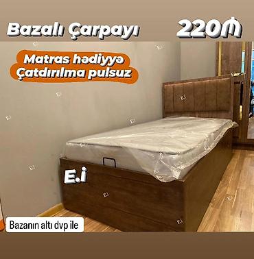 Bazalı çarpayı – 220₼ - Bazalı model: alt hissə geniş saxlama bölməsi