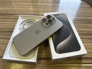 Apple iPhone: IPhone 15 Pro, Б/у, 128 ГБ, Natural Titanium, 100 %