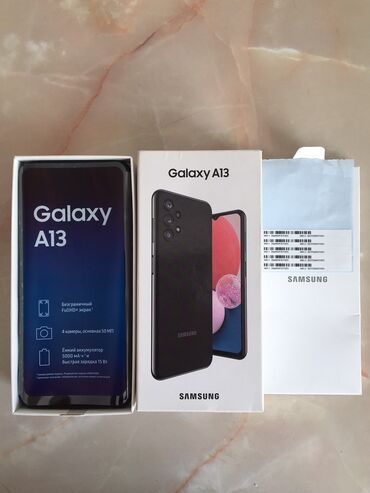 самсунг note 10: Samsung Galaxy A13, Б/у, 32 ГБ, цвет - Черный, 2 SIM