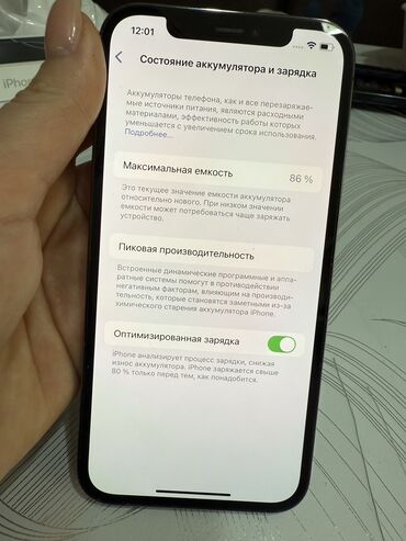 Apple iPhone: IPhone 12 Pro, Б/у, 256 ГБ, Зарядное устройство, Чехол, 86 %