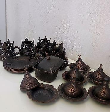 mis caydan: Çay dəsti, rəng - Qəhvəyi, Metal, 6 nəfərlik — 2