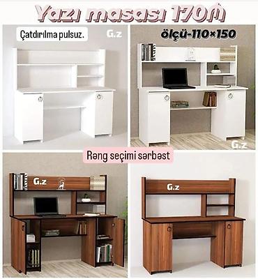 dolab ofis: Yazı masası – 170₼ - Ölçü: 110 × 150 - Üst modul ilə geniş iş səthi - — 1