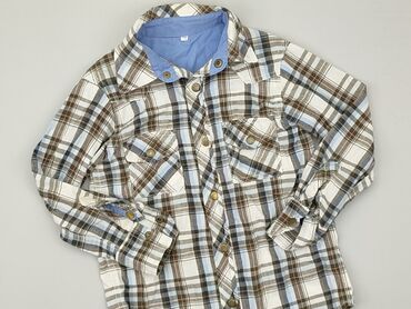 bluzka pudrowy róż długi rękaw: Shirt 5-6 years, condition - Good, pattern - Cell, color - Beige