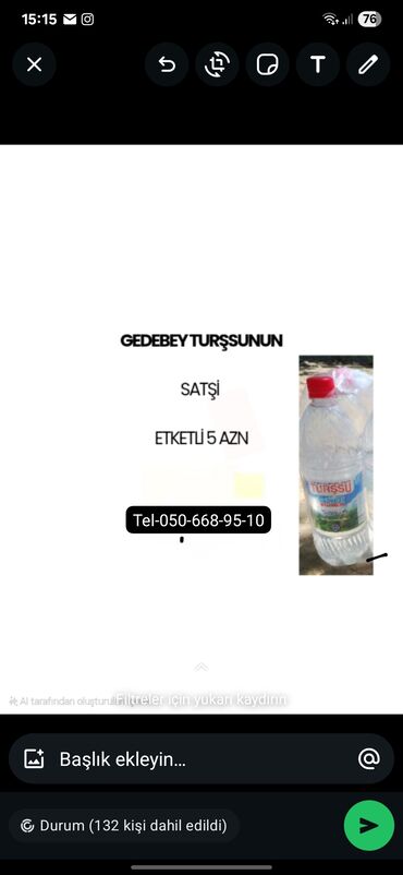 Sifarişlə hazır yeməklər: 10 ədədi 5 azn Gədəbəy turşusu satışa təqdim olunur. Şəffaf plastik