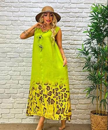 ara baletanke: Letnja maxi haljina bez rukava sa animal print detaljima - Kroj — 1