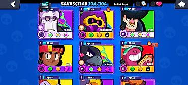 Aksesuarlar: Brawl Stars hesabı – yüksək səviyyəli, tam dolu - Kupa yolu: 65.556 — 4