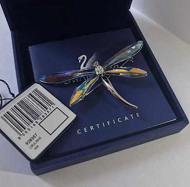 drag: Orijinal Swarovski broş – Dragonfly. Rəngli parıltıya sahib AB effekti — 4