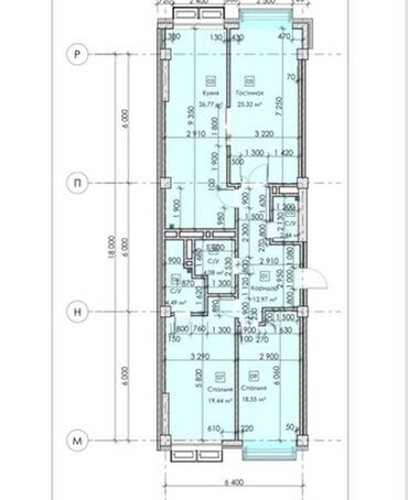 105 серия 3 комнатная: 3 комнаты, 113 м², Элитка, 3 этаж, ПСО (под самоотделку)
