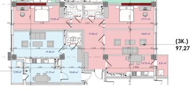 панельный дом: 3 комнаты, 97 м², Элитка, 5 этаж, ПСО (под самоотделку)