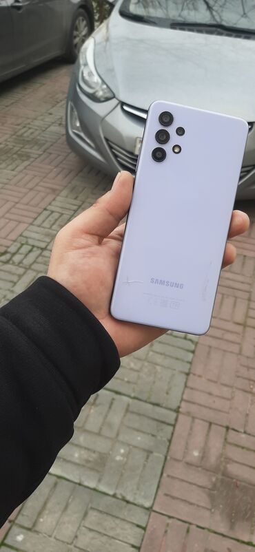 Samsung: Samsung Galaxy A32, 128 GB, rəng - Bənövşəyi, Barmaq izi, İki sim kartlı, Face ID