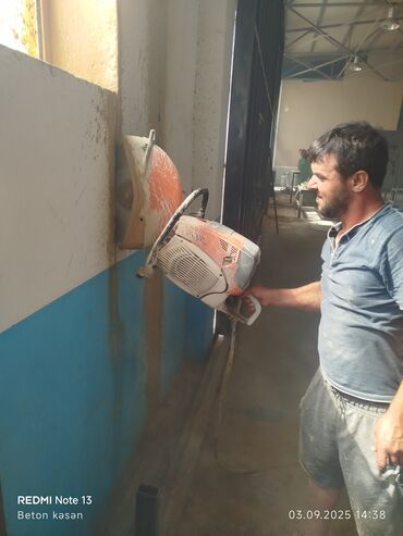 Beton işləri: #Betonkesme #betondeşmə Beton kubik kərpic - dən kəsim deşim — 11