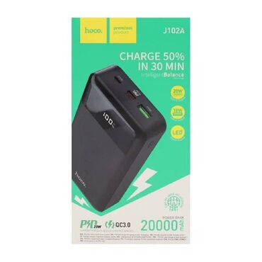 аккумулятор для наушников: Портативный аккумулятор (Powerbank) Hoco J102, 20 А·ч, черный Power