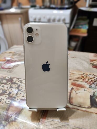 айфон 11 бушный: IPhone 11, Колдонулган, 64 ГБ, Ак, Коргоочу айнек, Каптама, Кабель, 84 %