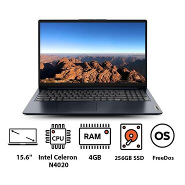 Lenovo: Yeni Lenovo IdeaPad, 15.6 ", Intel Celeron, 256 GB, Ünvandan götürmə