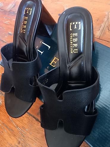 Basanoşka və səndəllər: EBRU Collection qadın sandaleti - Model: Açıq burunlu, slip-on — 2